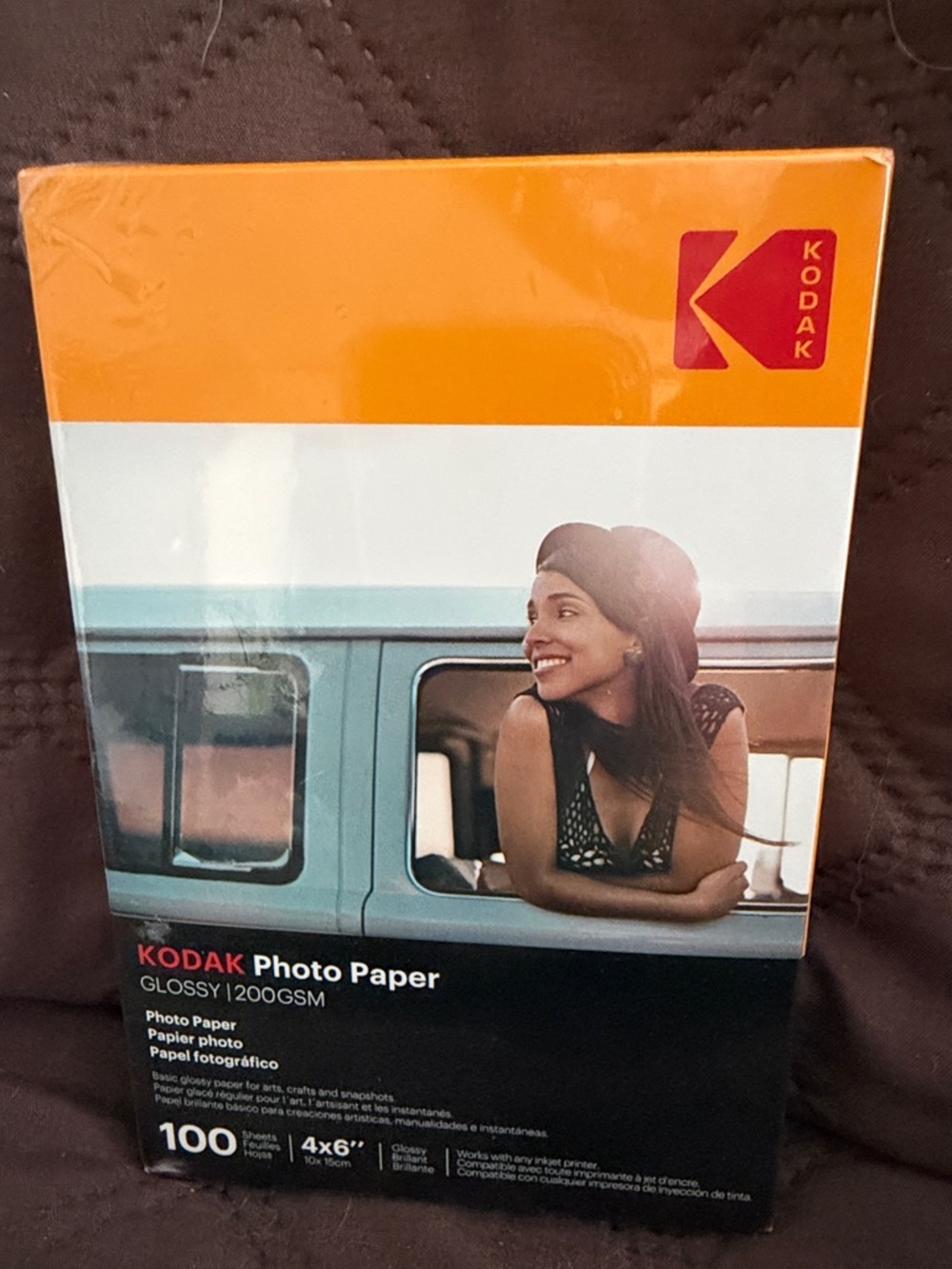 Kodak Photo Paper Pack - Orange, Black & Teal Packaging